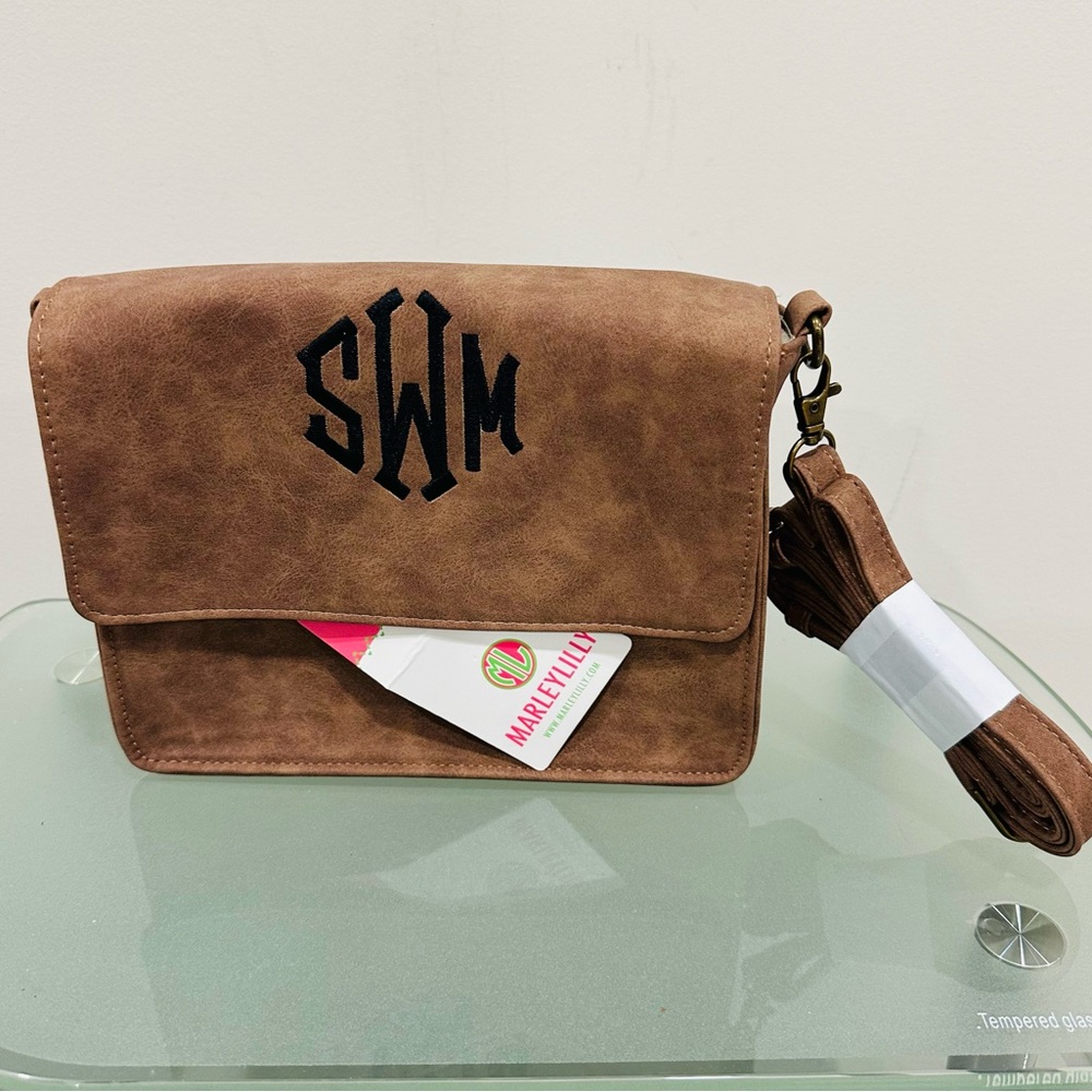 Marley Lilly Bags For Women Faux Suede Crossbody Monogram